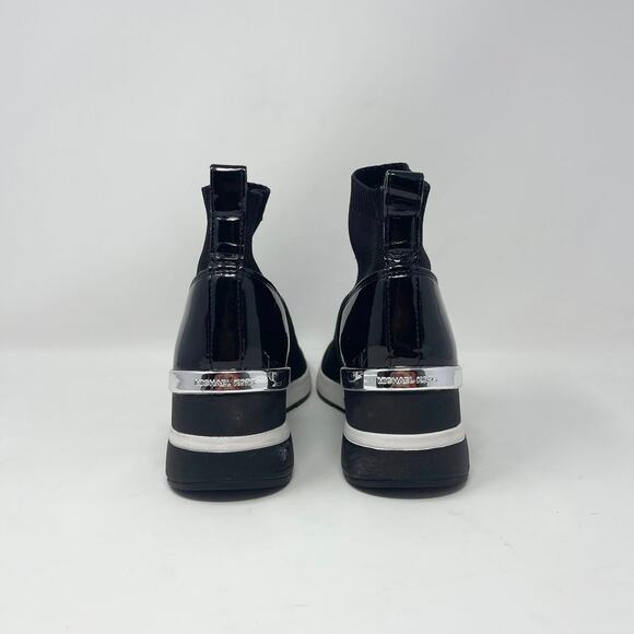 Michael Michael Kors Skyler Stretch-Knit Sock Sneaker Womens 9 Black‎ White - Picture 3 of 9